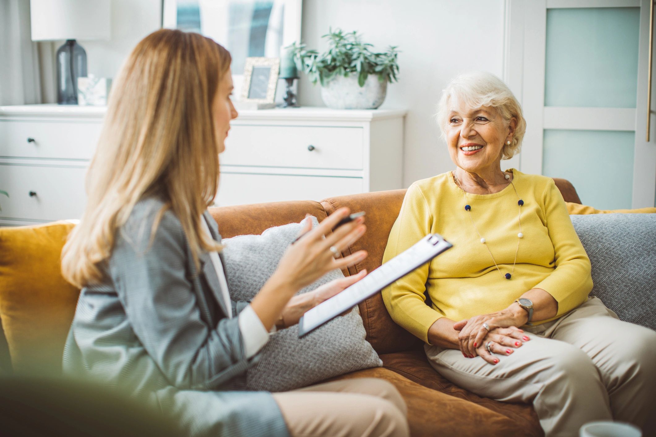 caregiver with elderly client